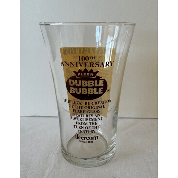 Vtg Welch's Junior Mints Patties Nibble Glass Tumbler Dubble Bubble 100th Anniv - Picture 3 of 6